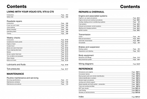 Volvo V70 Haynes Repair Manuals Guides