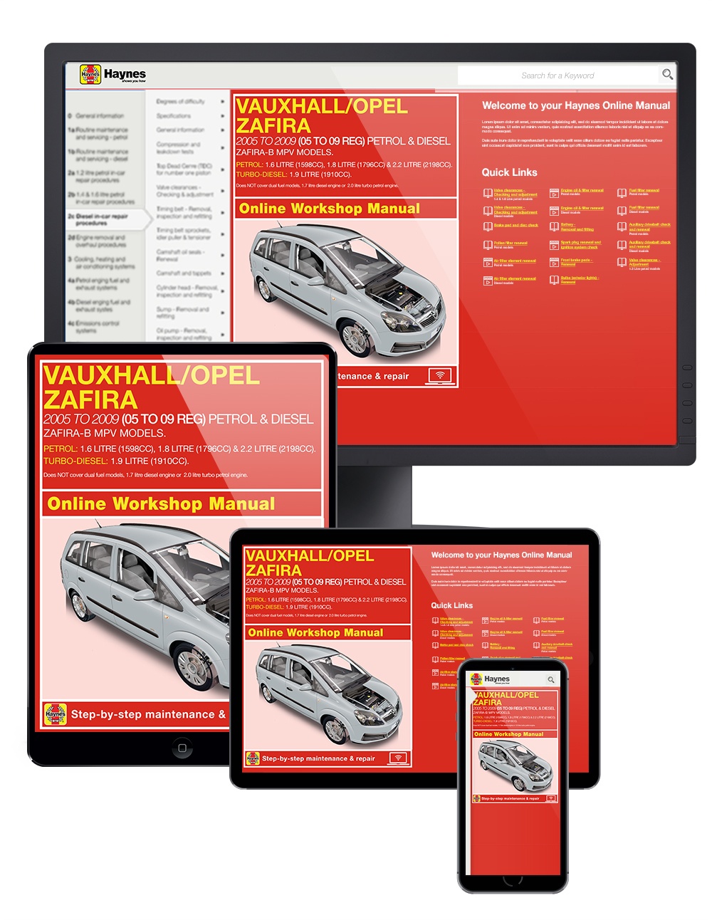 Opel ZAFIRA Haynes Repair Manuals & Guides