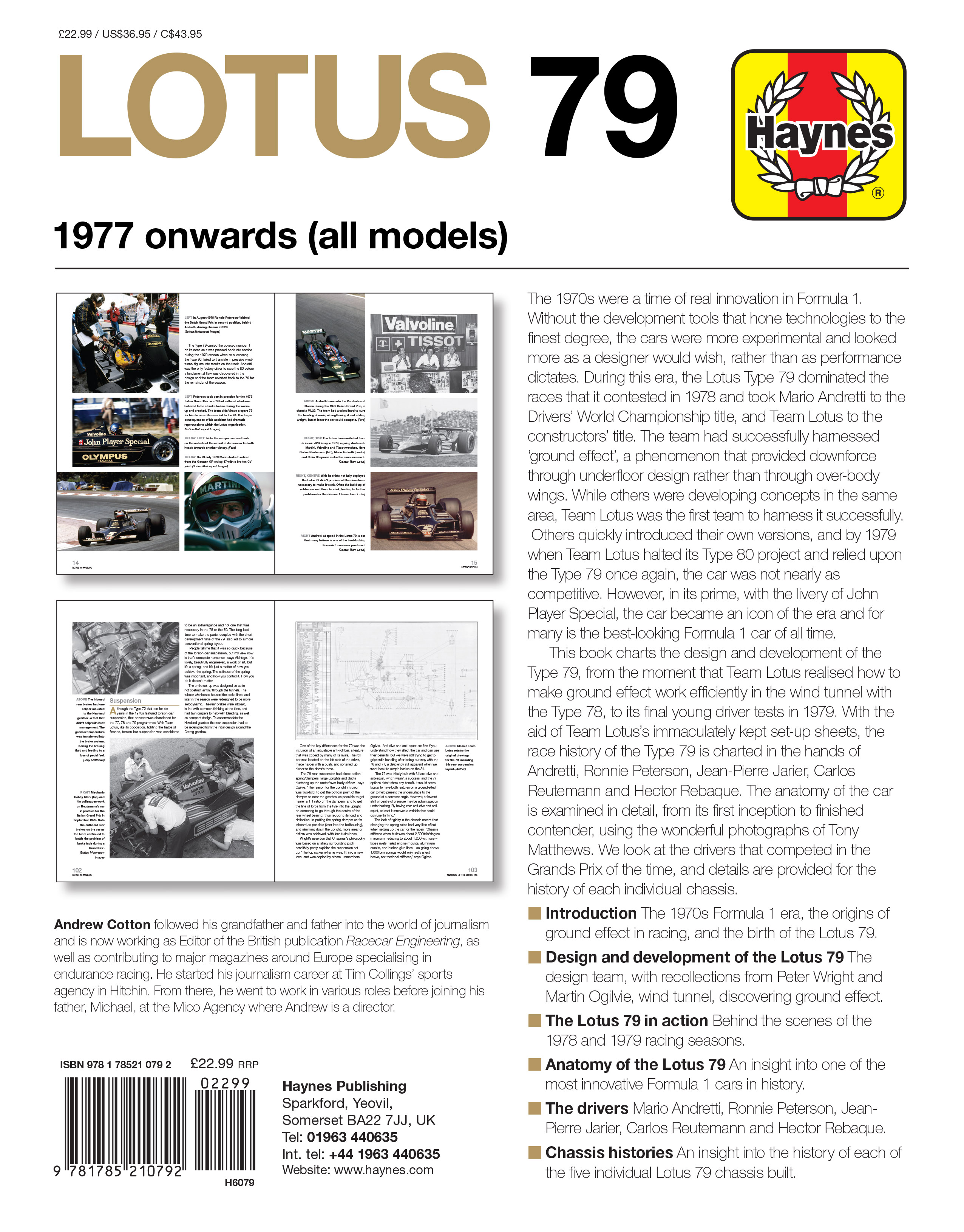 Lotus 79 Owners' Workshop Manual | Haynes Publishing