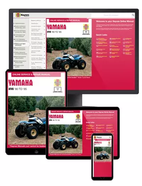 Yamaha ATVs Haynes Online Manual covering 3 & 4 wheelers, 2 & 4 stroke engines (80-85)