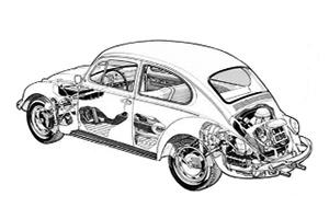 Volkswagen Beetle 1300 1954 to 1977