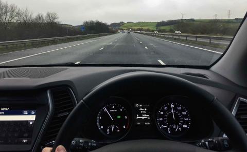 Check your speedo when the motorway is quiet A car driving on a UK motorway