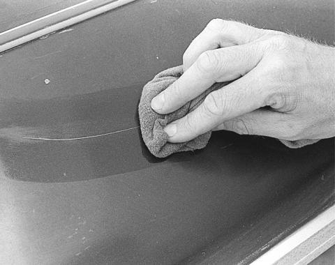 Wipe clean the scratch on your car