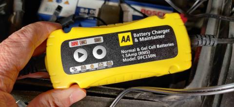 Use a trickle charger to keep your battery topped up A trickle charger for a car battery