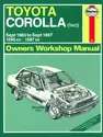 Toyota Corolla (Sept 83 - Sept 87) Haynes Repair Manual