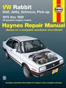 Volkswagen VW Rabbit gas powered (75-84), Rabbit convertible (80-84), Golf (85-92), Jetta gas powered (80-92), Scirocco (75-88), Cabriolet (85-92) & Pick-up gas powered (80-83) Haynes Repair Manual (USA)