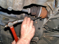Removing the driveshaft from the gearbox