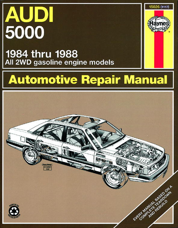 Audi 5000 2WD Gas Engine (84 -88) Haynes Repair Manual