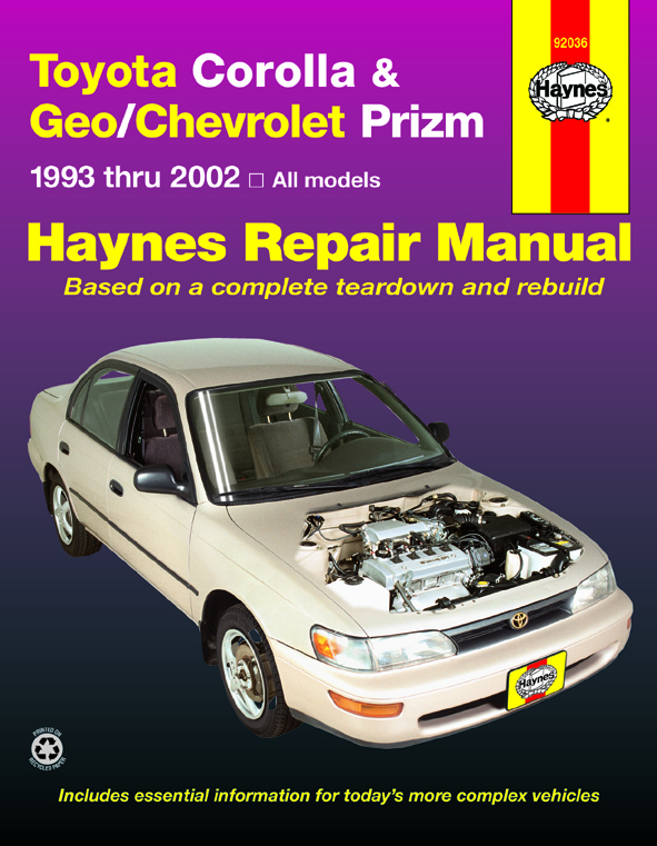Toyota Corolla & Geo/Chevrolet Prizm (93-02) Haynes Repair Manual