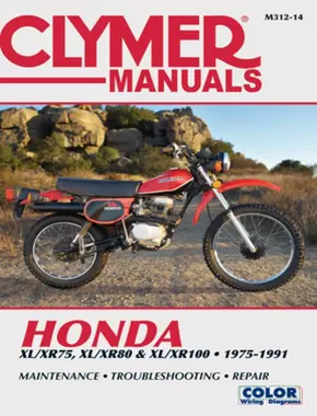 Honda XL/XR75, XL/XR80 & XL/XR100 Series Motorcycle (1975-1991) Service Repair Manual