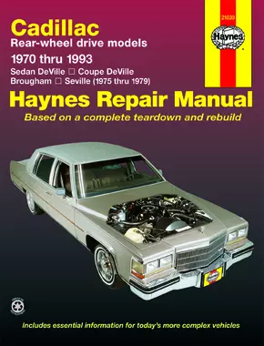 Cadillac RWD Gas DeVille/Coupe/Sedan DeVille (70-85), Brougham (70-93) & Seville (75-79) Haynes Repair Manual