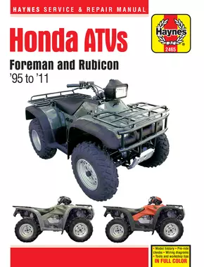 Honda Foreman 400 (95-03), Foreman 450 (98-04), & Rubicon 500 (01-11) ATV Haynes Repair Manual