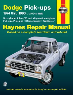 Dodge Ramcharger & Trailduster full-size Pick-ups (74-93) Haynes Repair Manual