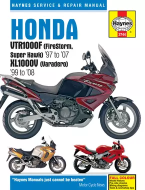 Honda VTR1000F FireStorm & Super Hawk (97-07) & XL1000V Varadero (99-08) Haynes Repair Manual