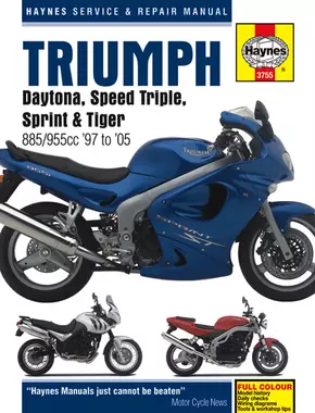 Triumph Daytona, Speed Triple, Sprint & Tiger 885cc & 955cc models (97-05) Haynes Repair Manual