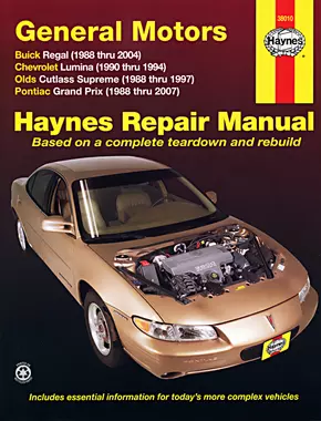 General Motors FWD models Buick Regal (88-04), Chevrolet Lumina (1990-1994), Olds Cutlass Supreme (88-97), & Pontiac Grand Prix (88-07) Haynes Repair Manual