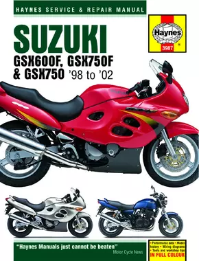 Suzuki GSX600F, GSX750F & GSX750 (98-02) Haynes Repair Manual