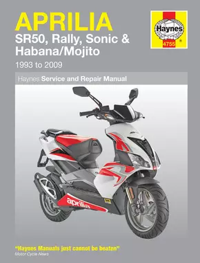 Aprilia SR50, Rally, Sonic, Habana & Mojito Scooters (93-09) Haynes Repair Manual