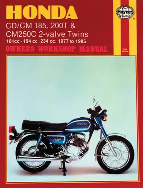 Honda CD/CM 185, 200T CM250C 2-valve Twins 181cc-194cc-234cc (77-85) Haynes Repair Manual