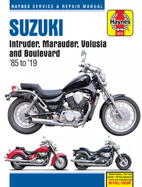 Suzuki VS700/VS750/VS800 Intruder (85-04), VZ 800 Marauder (97-04), VL800 Volusia (01-04), C50/M50 Boulevard (05-19) & S50 Boulevard (05-09) Haynes Repair Manual