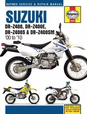 Suzuki DR-Z400 (00-05) DR-Z400E (00-09) DR-Z400S (00-10) & DR-Z400SM (05-10) Haynes Repair Manual