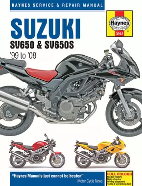 Suzuki SV650, SV650S, SV650SA & SV650A (99-08) Haynes Repair Manual