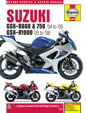 Suzuki GSX-R600 & 750 (04-05) & GSX-R1000 (03-08) Haynes Repair Manual