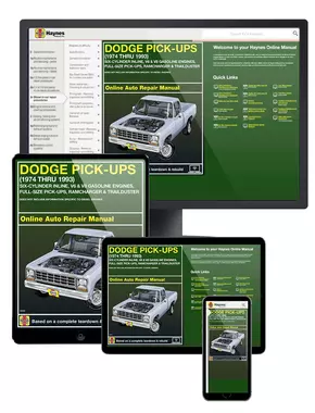 Dodge Full-size Pick-ups covering Ramcharger and Trailduster (74-93) Haynes Online Manual