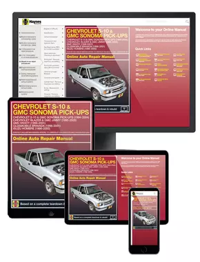 Chevy S-10 & GMC Sonoma Pick-ups (94-04), Chevy Blazer & GMC Jimmy (95-05), GMC Envoy (98-01), Olds Bravada (96-01) & Isuzu Hombre (96-00) Haynes Online Manual
