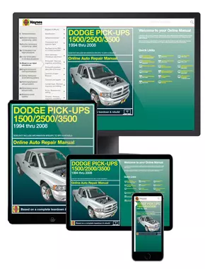 Dodge Full-size 1500 (02-08) & 2500/3500 (03-08) with V6, V8 & V10 Gas & Cummins turbo-diesel, 2WD & 4WD Haynes Online Manual