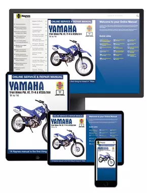 Yamaha Trail Bikes Haynes Online Manual covering PW, RT, TT-R and XT225/350 models for (81-16)