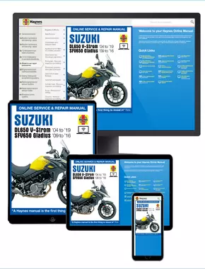 Suzuki DL650 V-Strom (04-19), DL650XT V-Strom (15-19) & SFV650 Gladius (09-16) Haynes Online Manual