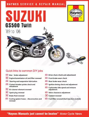Suzuki GS500 Twin Haynes Online Manual covering 487cc models (89-08)