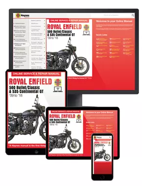 Royal Enfield 500 Bullet/Classic & 535 Continental GT (09-18) Haynes Online Manual